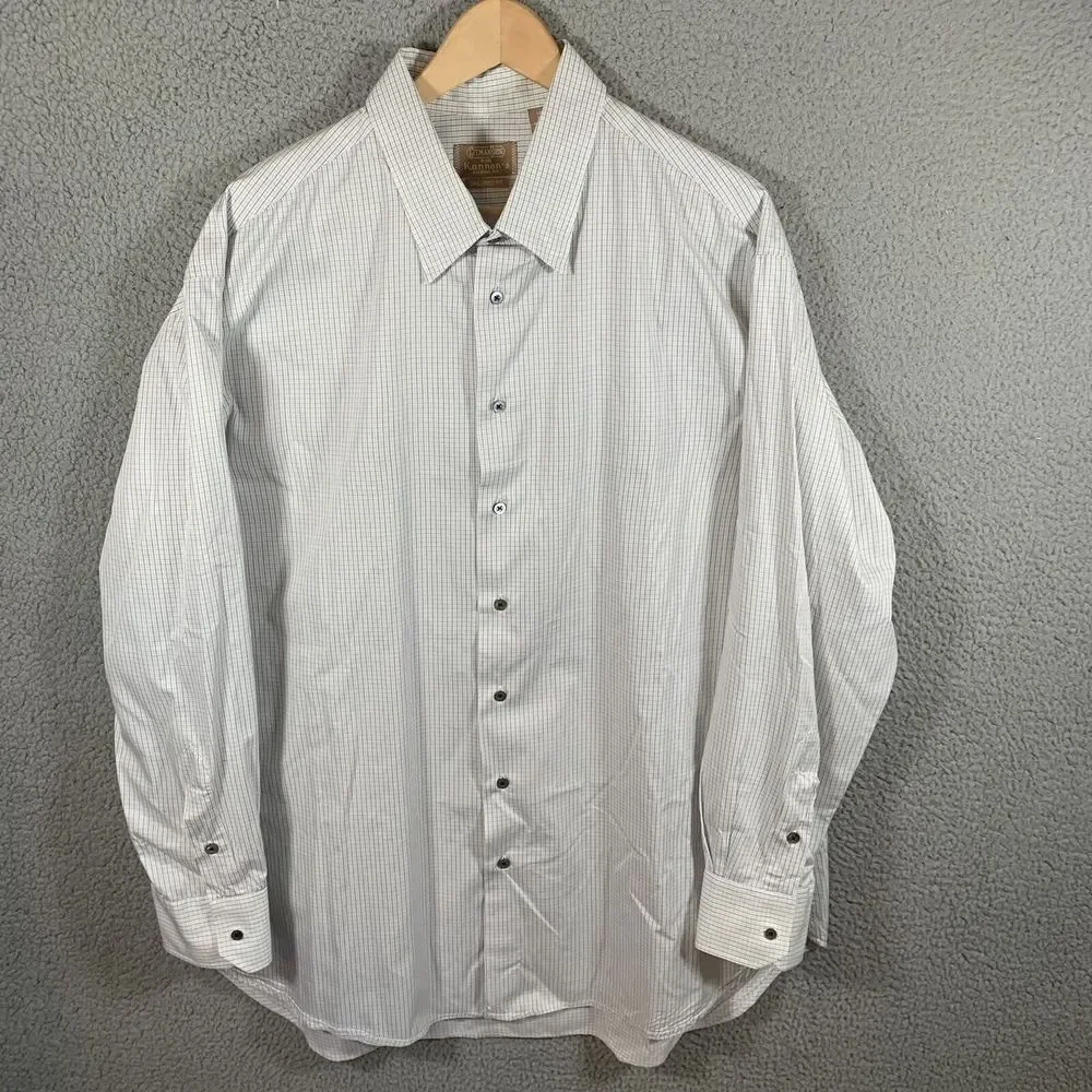 Gitman Bros Shirt Men's 18 34 White Long Sleeve‎ Button Down Casual USA Made